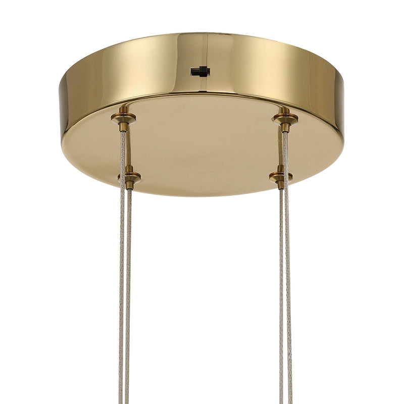 Golden Lighting Vario 25in 8-Light LED Chandelier | Modern Titanium Gold and Clear Glass Globe | Dining Room & Foyer | Model 1573-8 TG-A