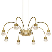 Golden Lighting Vario 25in 8-Light LED Chandelier | Modern Titanium Gold and Clear Acrylic Rose | Dining Room & Foyer | Model 1573-8 TG-B