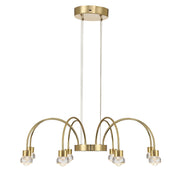 Golden Lighting Vario 25in 8-Light LED Chandelier | Modern Titanium Gold and Clear Acrylic Rose | Dining Room & Foyer | Model 1573-8 TG-B