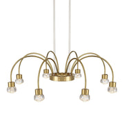 Golden Lighting Vario 25in 8-Light LED Chandelier | Modern Titanium Gold and Clear Acrylic Rose | Dining Room & Foyer | Model 1573-8 TG-B