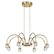 Golden Lighting Vario 25in 8-Light Chandelier | Modern Titanium Gold and Cut Crystal | Dining Room & Foyer | Model 1573-8 TG-C