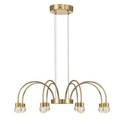 Golden Lighting Vario 25in 8-Light Chandelier | Modern Titanium Gold and Cut Crystal | Dining Room & Foyer | Model 1573-8 TG-C