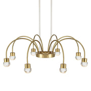 Golden Lighting Vario 25in 8-Light Chandelier | Modern Titanium Gold and Cut Crystal | Dining Room & Foyer | Model 1573-8 TG-C