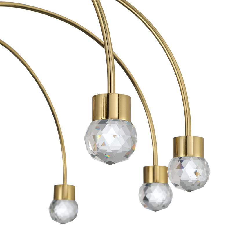 Golden Lighting Vario 25in 8-Light Chandelier | Modern Titanium Gold and Cut Crystal | Dining Room & Foyer | Model 1573-8 TG-C