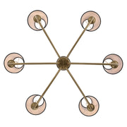 Golden Lighting Cambria 33in 6-Light Chandelier | Transitional Brushed Champagne Brass and Black Fabric | Dining Room & Foyer | Model 1622-6 BCB-EHB