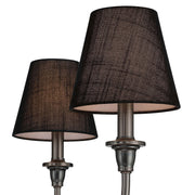 Golden Lighting Cambria 33in 6-Light Chandelier | Transitional Oil Rubbed Bronze and Black Fabric | Dining Room & Foyer | Model 1622-6 ORB-EHB