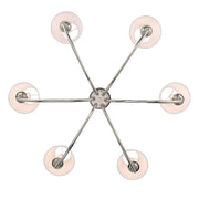 Golden Lighting Cambria 33in 6-Light Chandelier | Transitional Polished Nickel and White Fabric | Dining Room & Foyer | Model 1622-6 PN-EHW