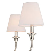 Golden Lighting Cambria 33in 6-Light Chandelier | Transitional Polished Nickel and White Fabric | Dining Room & Foyer | Model 1622-6 PN-EHW