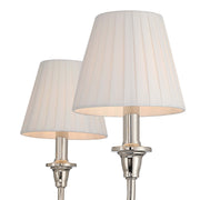 Golden Lighting Cambria 33in 6-Light Chandelier | Transitional Polished Nickel and Empire Pleated White Fabric | Dining Room | Model 1622-6 PN-EPW