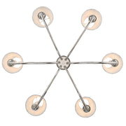 Golden Lighting Cambria 6-Light Chandelier | Transitional Polished Nickel and Blue Poppy Fabric | Dining Room & Foyer | Model 1622-6 PN-HGB