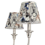 Golden Lighting Cambria 6-Light Chandelier | Transitional Polished Nickel and Blue Poppy Fabric | Dining Room & Foyer | Model 1622-6 PN-HGB