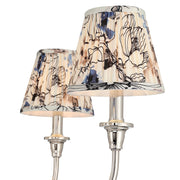 Golden Lighting Cambria 6-Light Chandelier | Transitional Polished Nickel and Blue Poppy Fabric | Dining Room & Foyer | Model 1622-6 PN-HGB