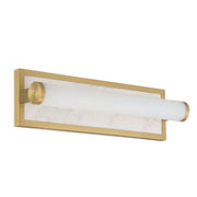 Golden Lighting Stratum 18in 1-Light Vanity Light | Modern Brushed Champagne Brass and Jazz White Marble | Bathroom & Powder | Model 1672-BA18 BCB-JW