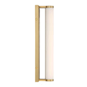 Golden Lighting Stratum 18in LED Vanity Light | Modern Brushed Champagne Brass and Moon Rock Stone | Bathroom & Powder Room | Model 1672-BA18 BCB-MR