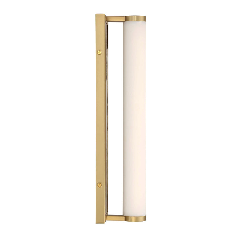 Golden Lighting Stratum 18in LED Vanity Light | Modern Brushed Champagne Brass and Moon Rock Stone | Bathroom & Powder Room | Model 1672-BA18 BCB-MR