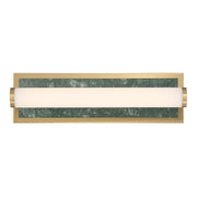 Golden Lighting Stratum 18in Integrated LED Vanity Light | Modern Brushed Champagne Brass and Persian Green Marble | Model 1672-BA18 BCB-PRG