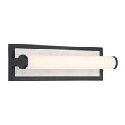Golden Lighting Stratum 18in 1-Light LED Vanity Light | Modern Matte Black and Jazz White Marble | Bathroom & Powder Room | Model 1672-BA18 BLK-JW