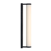 Golden Lighting Stratum 18in LED Vanity Light | Modern Matte Black and Moon Rock Stone | Bathroom & Powder Room | Model 1672-BA18 BLK-MR