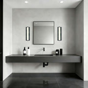 Golden Lighting Stratum 18in Integrated LED Vanity Light | Modern Matte Black and Persian Green Marble | Bathroom & Powder | Model 1672-BA18 BLK-PRG