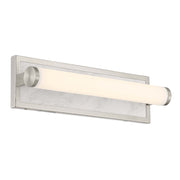Golden Lighting Stratum 18in 1-Light Vanity Light | Modern Brushed Nickel and Jazz White Marble | Bathroom Vanity | Model 1672-BA18 BN-JW