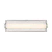 Golden Lighting Stratum 18in 1-Light Vanity Light | Modern Brushed Nickel and Jazz White Marble | Bathroom Vanity | Model 1672-BA18 BN-JW