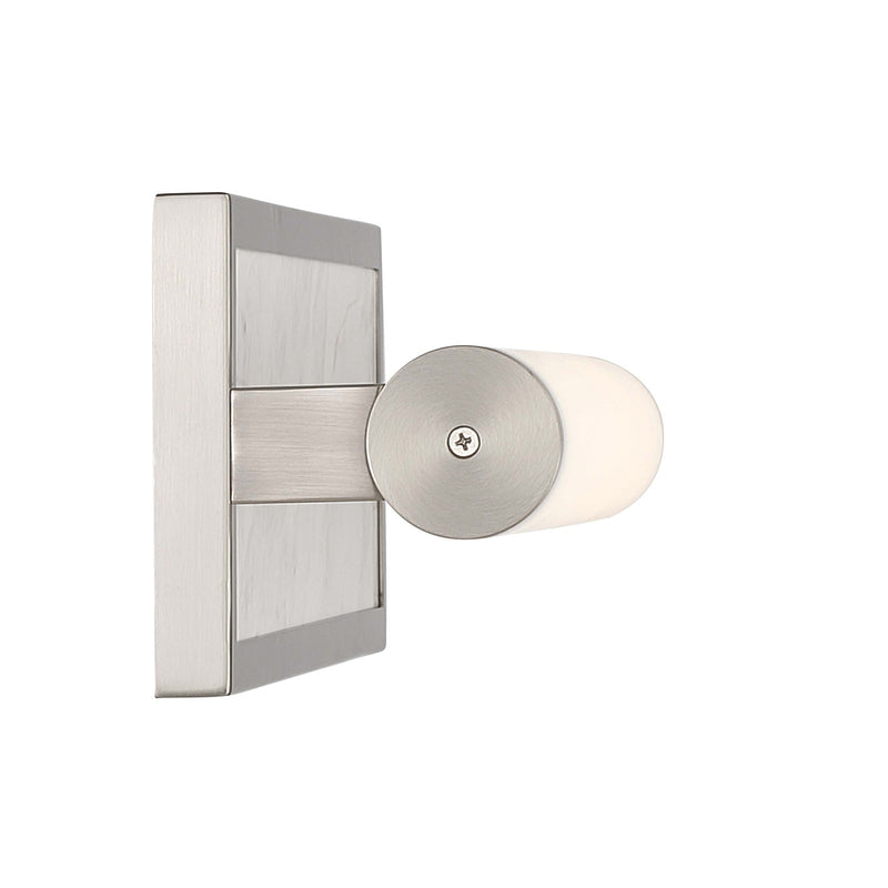 Golden Lighting Stratum 18in 1-Light Vanity Light | Modern Brushed Nickel and Jazz White Marble | Bathroom Vanity | Model 1672-BA18 BN-JW