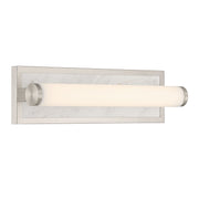 Golden Lighting Stratum 18in 1-Light Vanity Light | Modern Brushed Nickel and Jazz White Marble | Bathroom Vanity | Model 1672-BA18 BN-JW