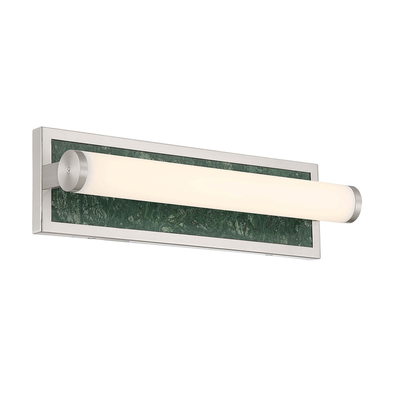 Golden Lighting Stratum 18in 1-Light Vanity Light | Modern Brushed Nickel and Persian Green Marble | Bathroom & Powder Room | Model 1672-BA18 BN-PRG
