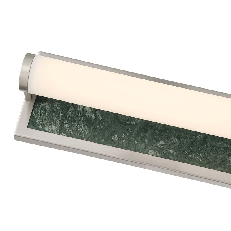 Golden Lighting Stratum 18in 1-Light Vanity Light | Modern Brushed Nickel and Persian Green Marble | Bathroom & Powder Room | Model 1672-BA18 BN-PRG