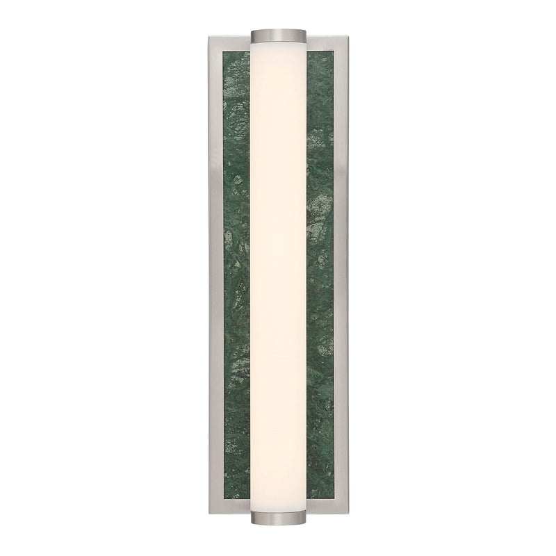 Golden Lighting Stratum 18in 1-Light Vanity Light | Modern Brushed Nickel and Persian Green Marble | Bathroom & Powder Room | Model 1672-BA18 BN-PRG