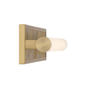 Golden Lighting Stratum 24in Integrated LED Vanity Light | Modern Brushed Champagne Brass and Moon Rock Stone | Bathroom | Model 1672-BA24 BCB-MR
