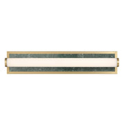 Golden Lighting Stratum 24in LED Vanity Light | Modern Brushed Champagne Brass and Persian Green Marble | Bathroom & Powder | Model 1672-BA24 BCB-PRG