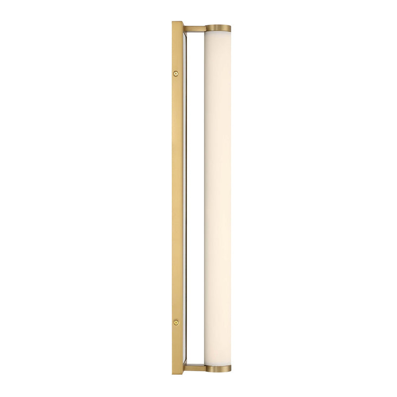 Golden Lighting Stratum 24in LED Vanity Light | Modern Brushed Champagne Brass and Persian Green Marble | Bathroom & Powder | Model 1672-BA24 BCB-PRG
