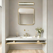 Golden Lighting Stratum 24in LED Vanity Light | Modern Brushed Champagne Brass and Persian Green Marble | Bathroom & Powder | Model 1672-BA24 BCB-PRG