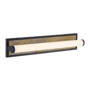 Golden Lighting Stratum 24in 1-Light Vanity Light | Modern Matte Black and Moon Rock Stone | Bathroom & Powder Room | Model 1672-BA24 BLK-MR