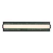 Golden Lighting Stratum 24in Integrated LED Vanity Light | Modern Matte Black and Persian Green Marble | Bathroom | Model 1672-BA24 BLK-PRG