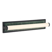 Golden Lighting Stratum 24in Integrated LED Vanity Light | Modern Matte Black and Persian Green Marble | Bathroom | Model 1672-BA24 BLK-PRG