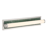Golden Lighting Stratum 24in Integrated LED Vanity Light | Modern Brushed Nickel and Persian Green Marble | Bathroom | Model 1672-BA24 BN-PRG