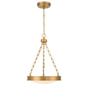 Golden Lighting Cameron 17in Integrated LED Pendant | Modern Brushed Champagne Brass and Etched Glass | Kitchen Island | Model 1700-17 BCB-EG