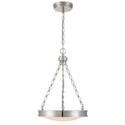 Golden Lighting Cameron 16.5in 1-Light LED Pendant | Modern Polished Nickel and Etched Glass | Kitchen & Dining Room | Model 1700-17 PN-EG