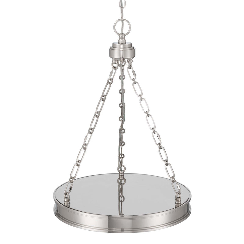 Golden Lighting Cameron 16.5in 1-Light LED Pendant | Modern Polished Nickel and Etched Glass | Kitchen & Dining Room | Model 1700-17 PN-EG
