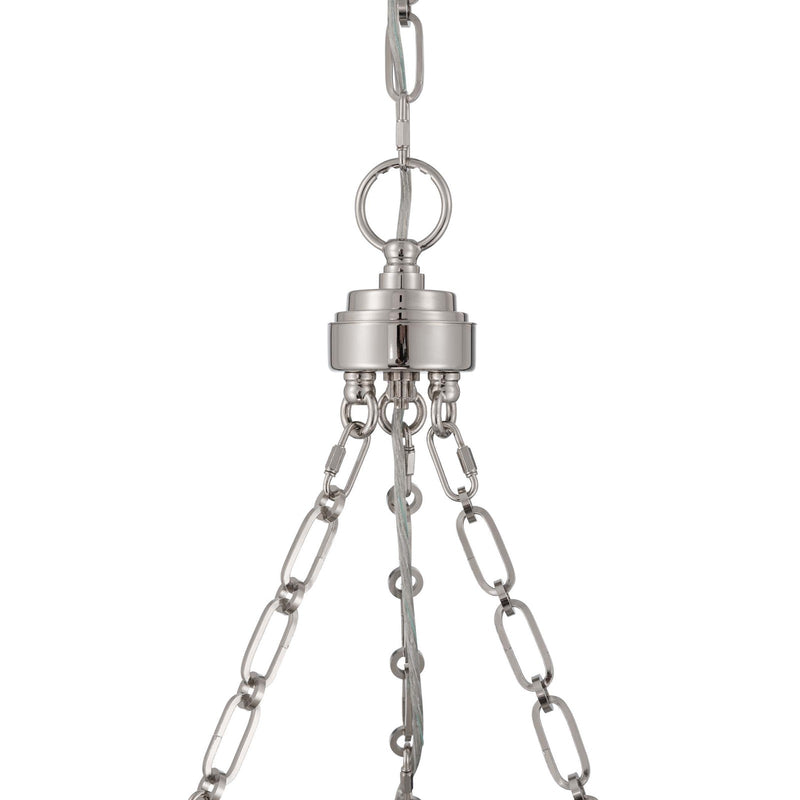 Golden Lighting Cameron 16.5in 1-Light LED Pendant | Modern Polished Nickel and Etched Glass | Kitchen & Dining Room | Model 1700-17 PN-EG