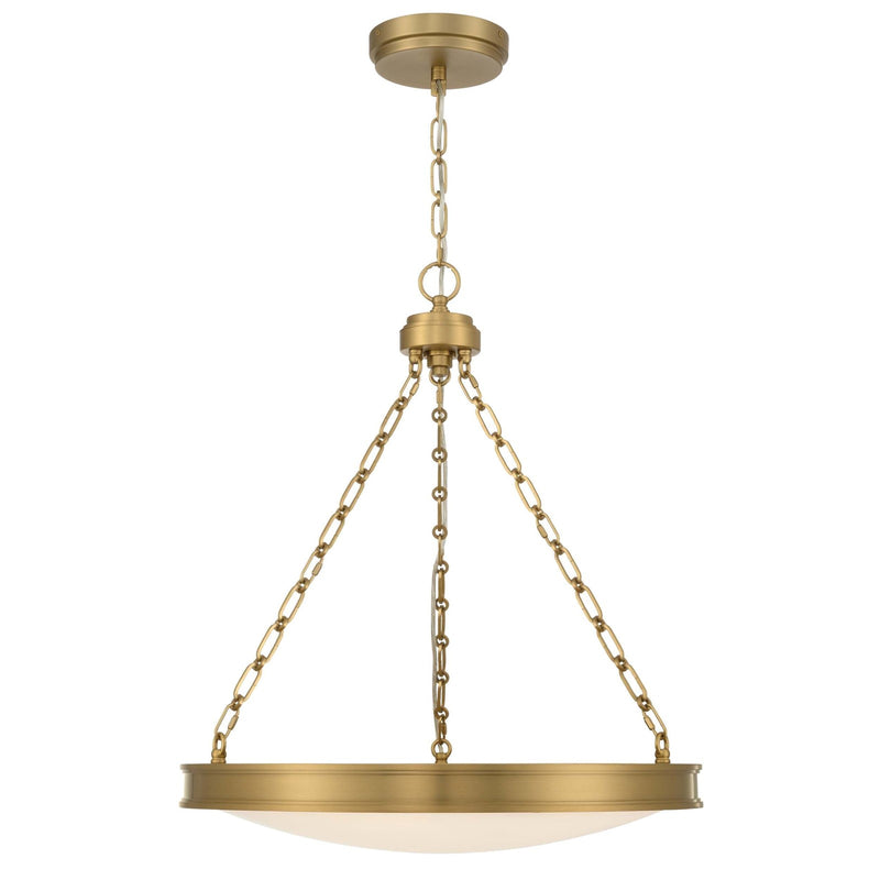 Golden Lighting Cameron 24in LED Pendant | Modern Brushed Champagne Brass and Etched Glass | Kitchen & Dining Room | Model 1700-24 BCB-EG