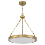 Golden Lighting Cameron 24in LED Pendant | Modern Brushed Champagne Brass and Etched Glass | Kitchen & Dining Room | Model 1700-24 BCB-EG