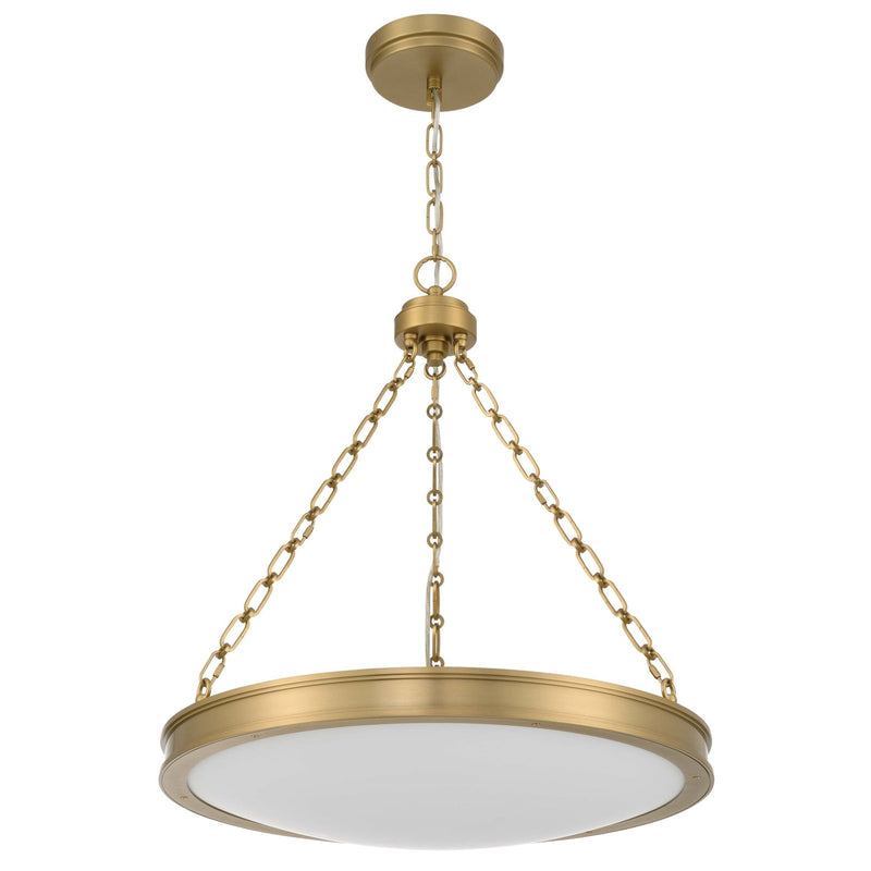 Golden Lighting Cameron 24in LED Pendant | Modern Brushed Champagne Brass and Etched Glass | Kitchen & Dining Room | Model 1700-24 BCB-EG