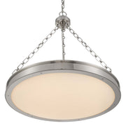 Golden Lighting Cameron 24in Integrated LED Pendant | Modern Polished Nickel and Etched Glass | Kitchen Island & Dining Room | Model 1700-24 PN-EG