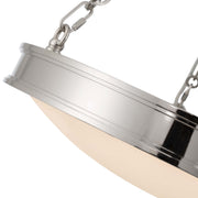 Golden Lighting Cameron 24in Integrated LED Pendant | Modern Polished Nickel and Etched Glass | Kitchen Island & Dining Room | Model 1700-24 PN-EG