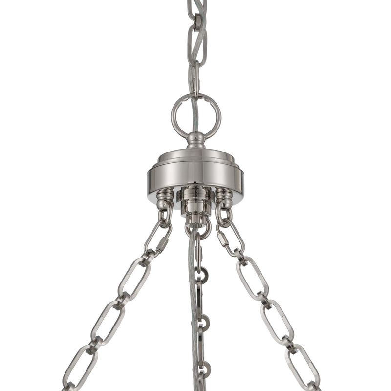 Golden Lighting Cameron 24in Integrated LED Pendant | Modern Polished Nickel and Etched Glass | Kitchen Island & Dining Room | Model 1700-24 PN-EG