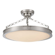 Golden Lighting Cameron 24in LED Semi-Flush Mount | Modern Polished Nickel and Etched Glass | Entryway & Bedroom | Model 1700-24SF PN-EG