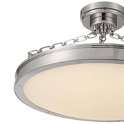 Golden Lighting Cameron 24in LED Semi-Flush Mount | Modern Polished Nickel and Etched Glass | Entryway & Bedroom | Model 1700-24SF PN-EG